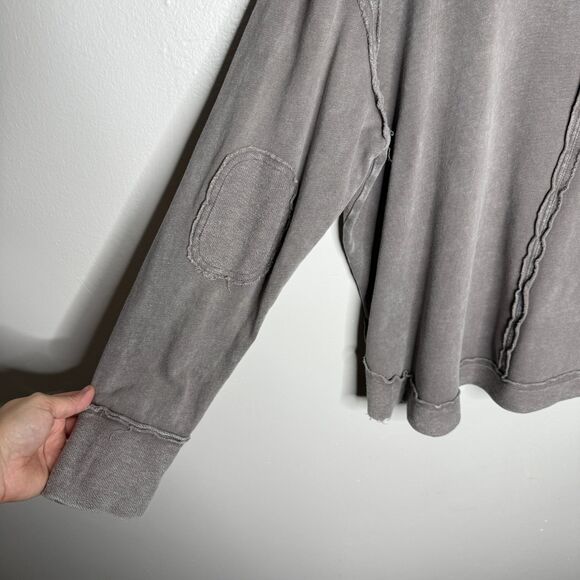 Easel‎ Womens Oversized Sweater Medium Taupe Gray Washed Grunge Boho Lagenlook - Picture 9 of 10